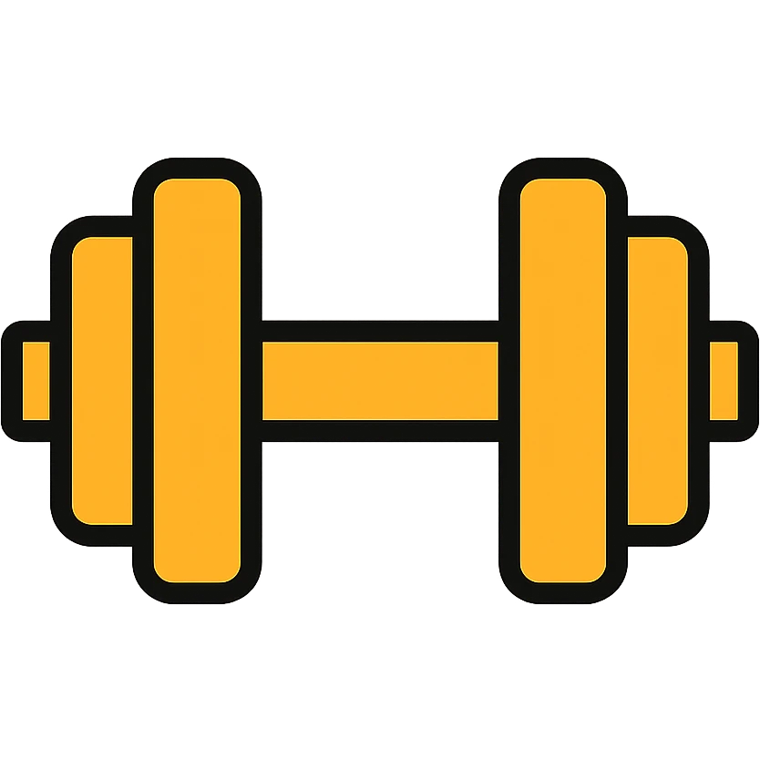 gym icon in gold and black, modern Instagram look emoji