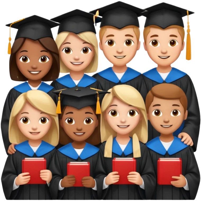 un grupo de estudiantes simpáticas emoji