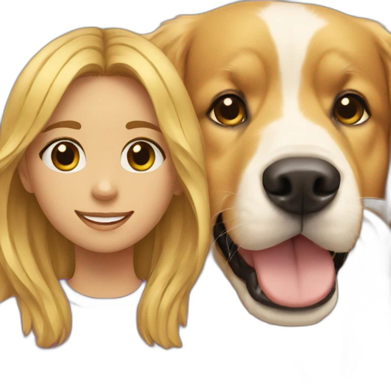 girl and golden retriever emoji