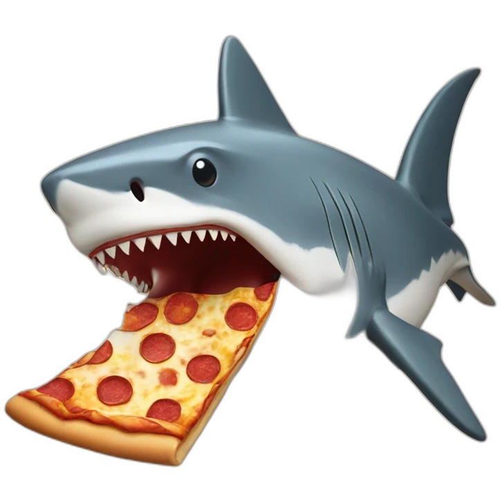 Shark eating pizza emoji