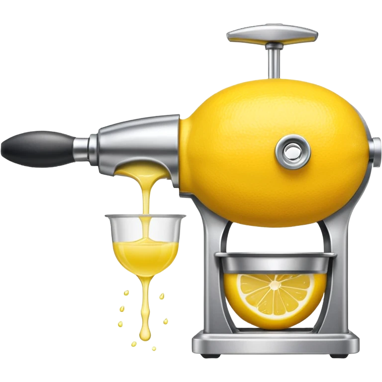 mac os icon fruit mechanical squeezer, lemon yellow bright crisp emoji