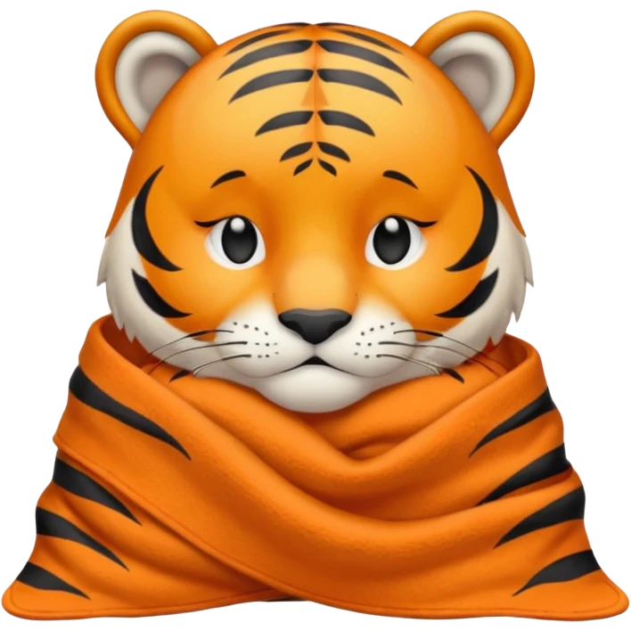 Sleepy tiger holding blanket emoji