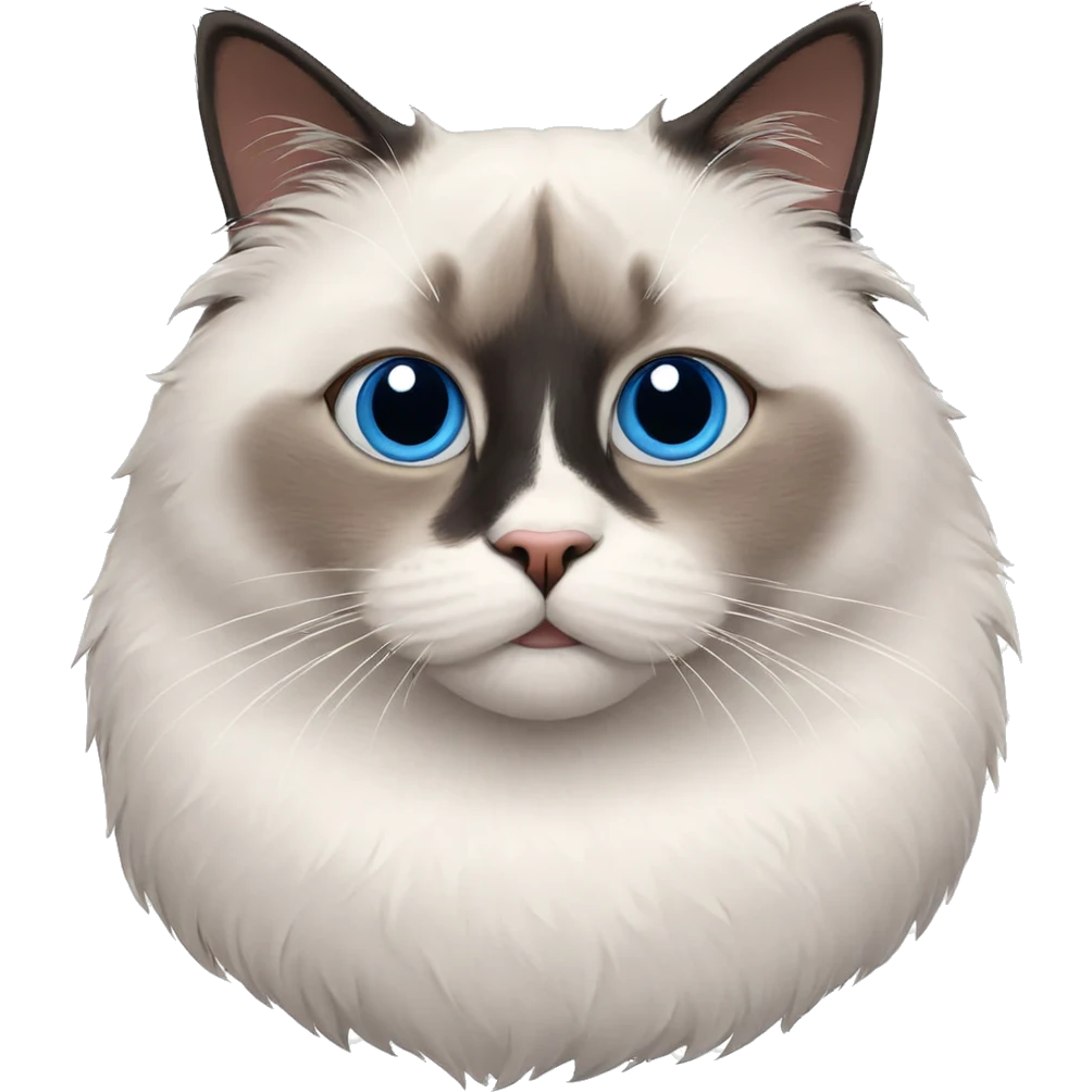 blue-eyed cat on white background emoji