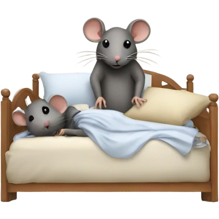 Rat and a human in a bed together emoji