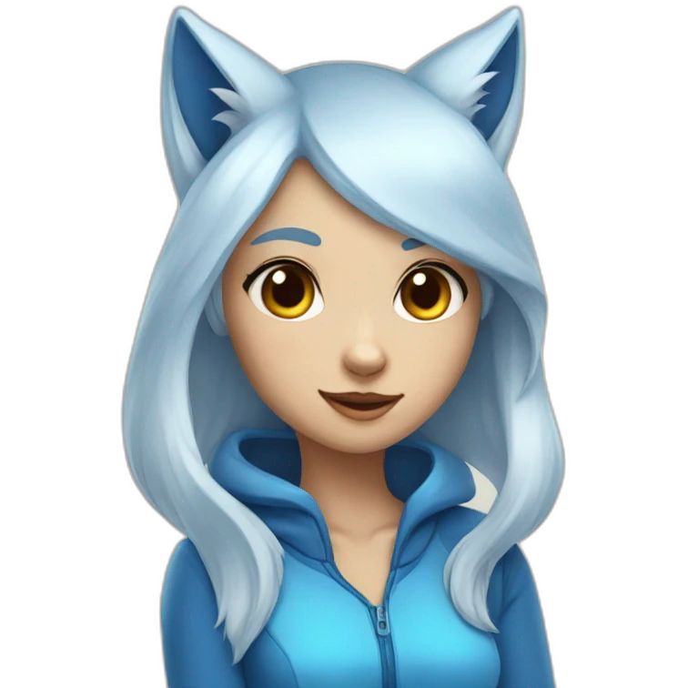 blue fox girl emoji