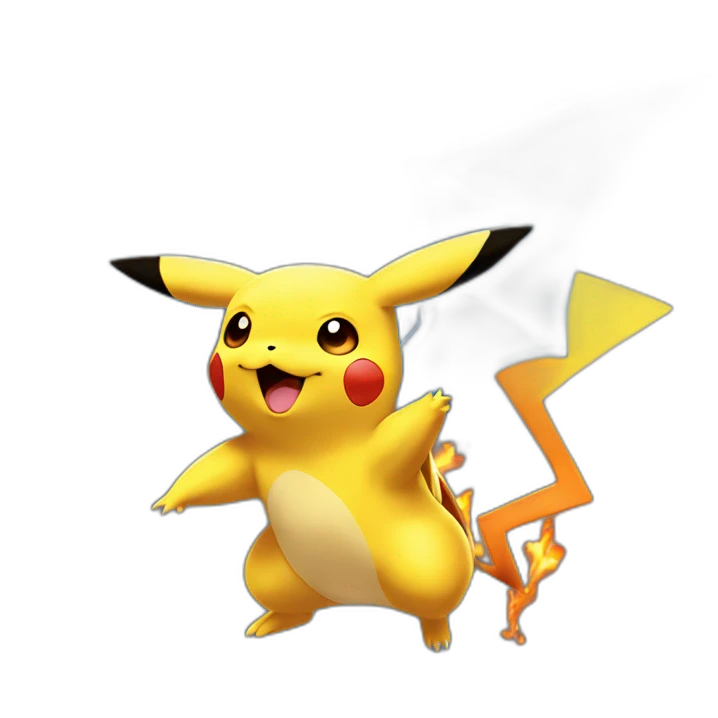 Pikachu flying on the charizard back emoji