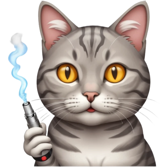 Cat with vape emoji