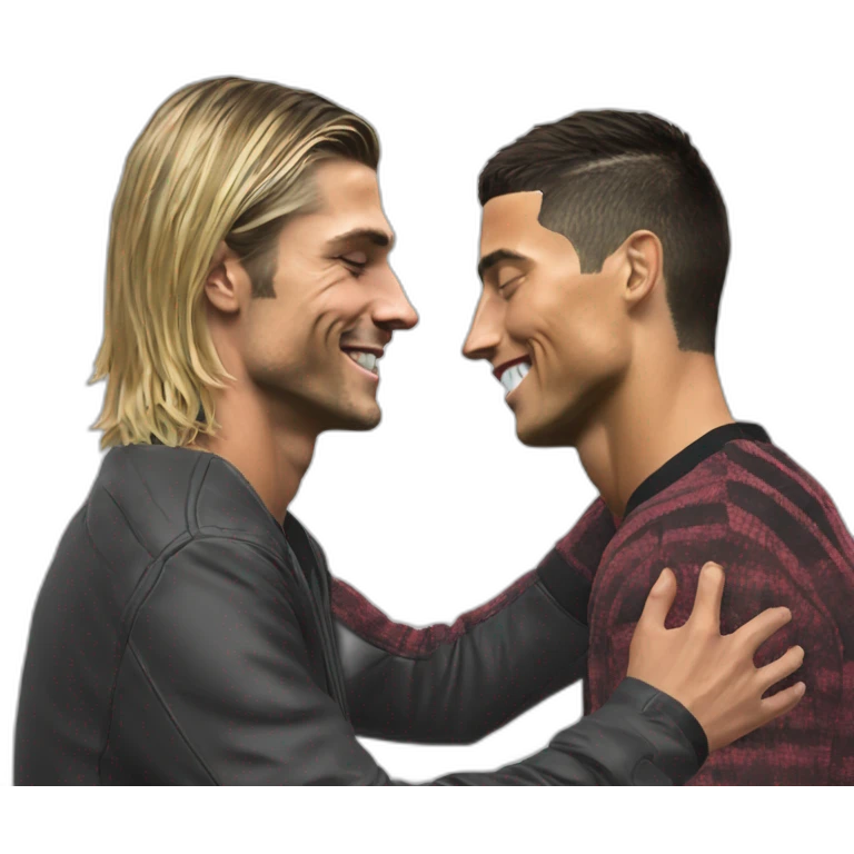 Kurt Cobain hugs Cristiano Ronaldo emoji