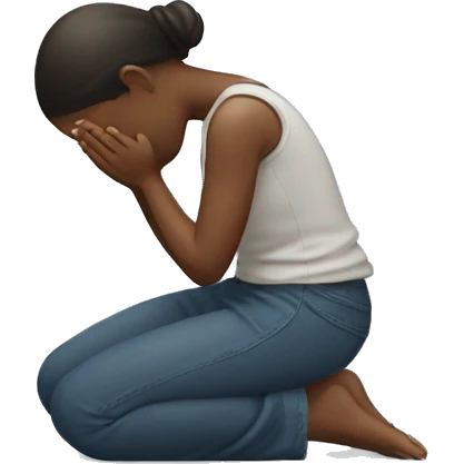 girl kneeling down and praying  emoji
