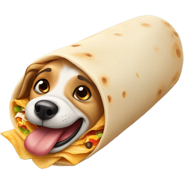 Dog eating a burrito emoji