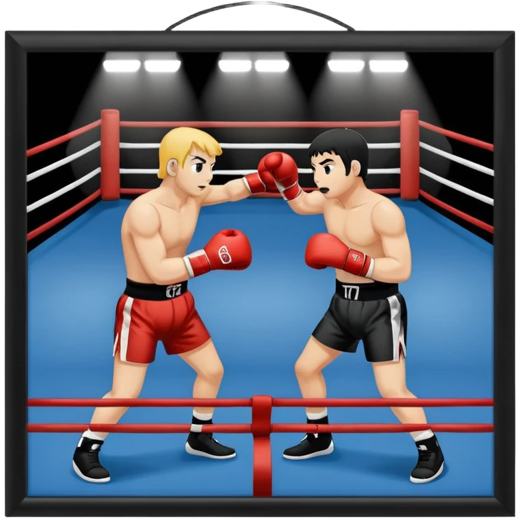 the number 6 and the number 7 fighting in a boxing ring emoji