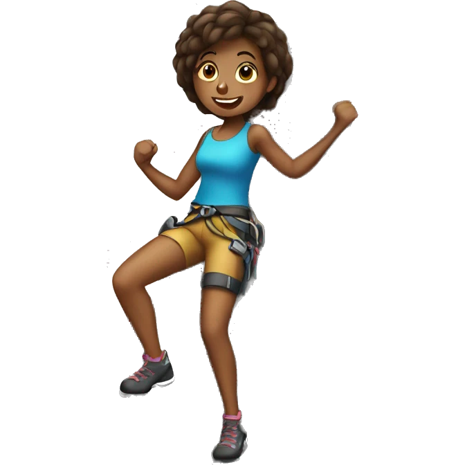 girl rock climbing emoji