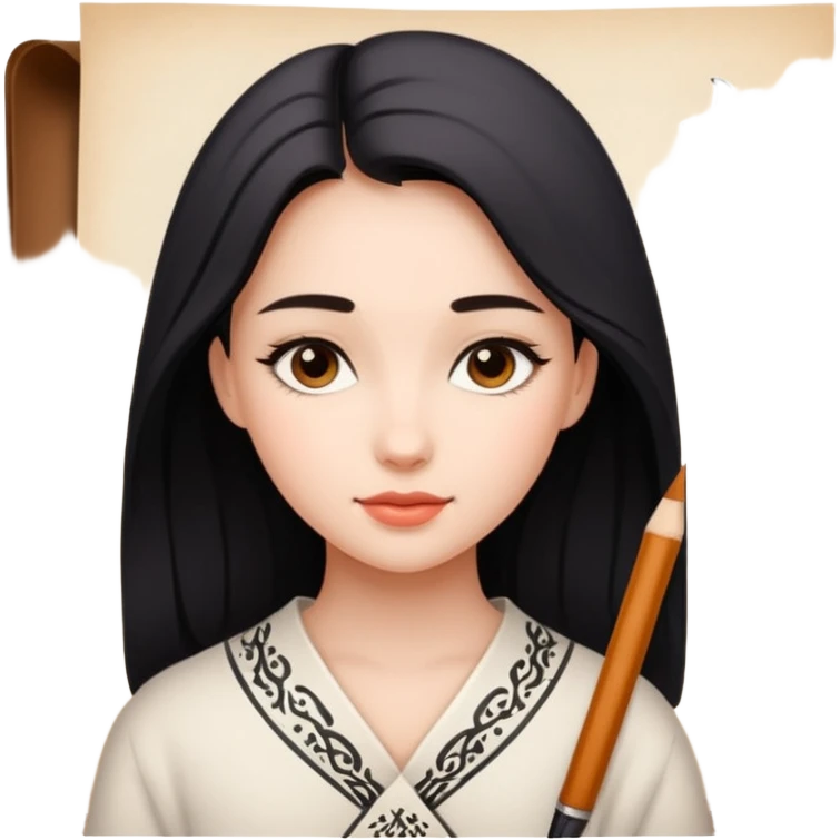 girl with Calligraphy on the paper emoji