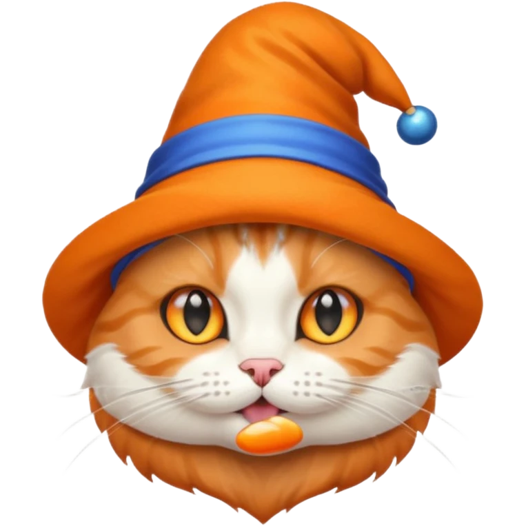 Cat wearing a magic hat emoji