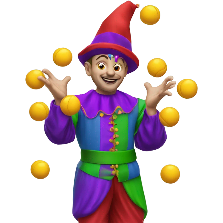 A jester juggling 3 balls emoji