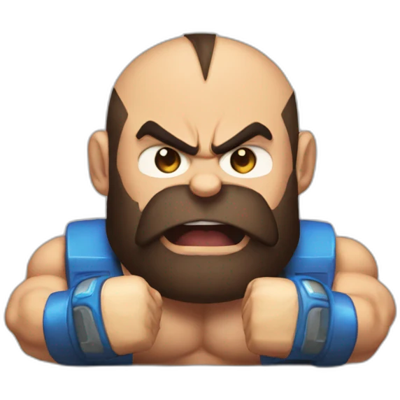 zangief eating megaman emoji