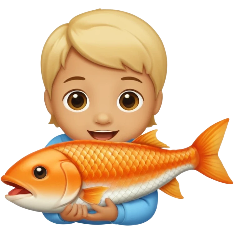 baby eating a fish emoji