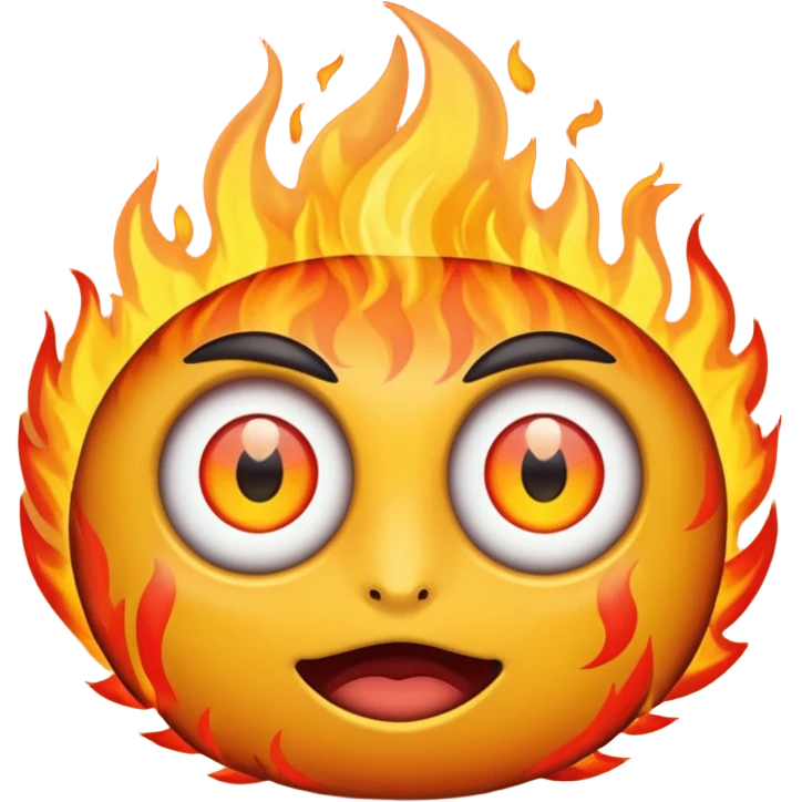 Calabera con fuego en los ojos emoji