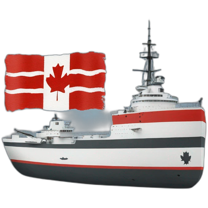 hmcs haida museum with canada flag paint emoji