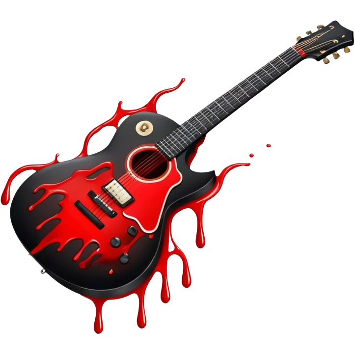 Black guitar with blood drips emoji
