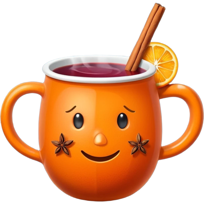 mulled wine in an orange mug emoji
