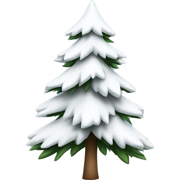  actual white fir christmas tree isolated.  emoji
