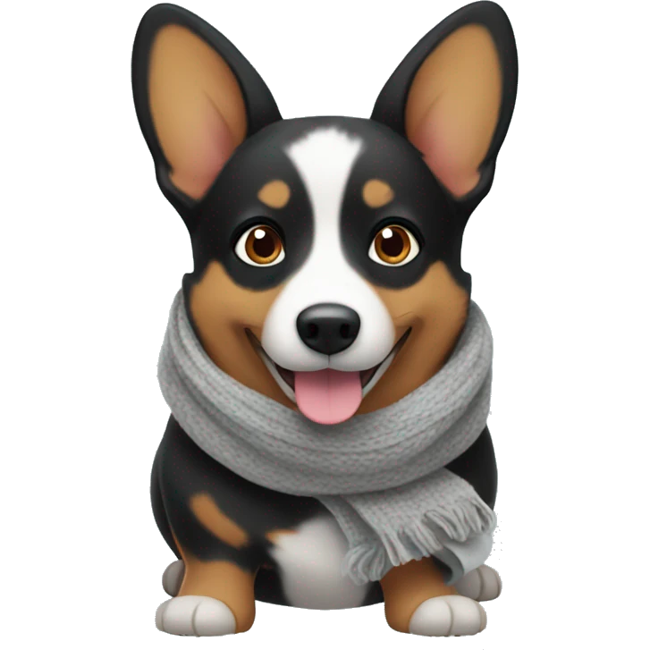 Black corgi with a scarf emoji