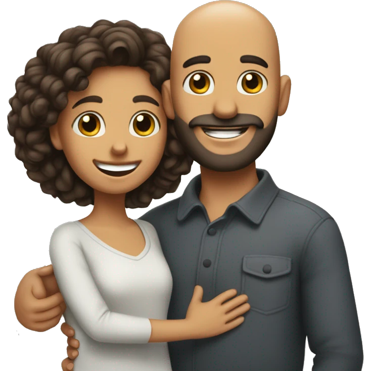Happy-secret-couple-wheatish-bald-guy-with-beard-with-boy-long -haircut-girl-hug-eachother emoji