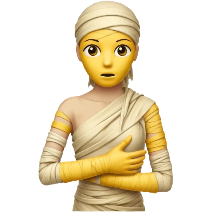 mummy Human figure wrapped in yellowed bandages, one arm stretched forward.
 emoji