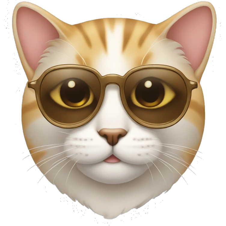 Gato siamês com óculos  emoji