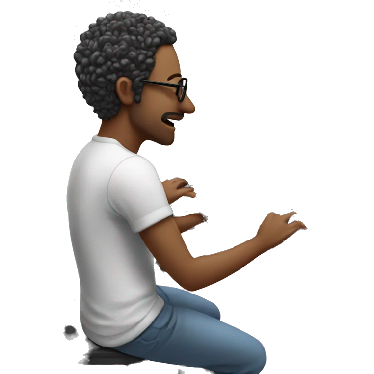 man turning into a modular synthesizer emoji