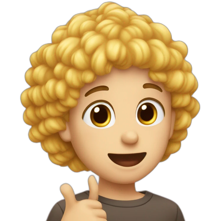 Garçons blon qui fait un cœurs avec ses mains emoji