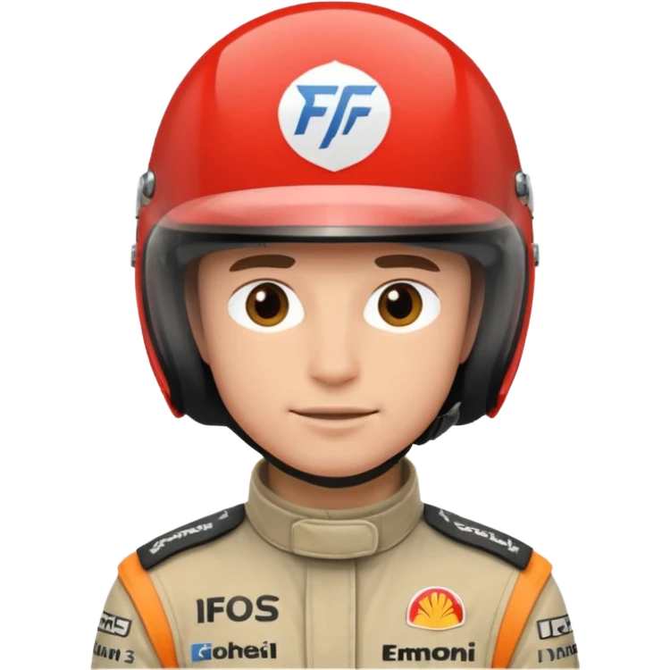 f1 driver with helmet on emoji