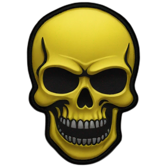 Black and yellow skull military patch emoji