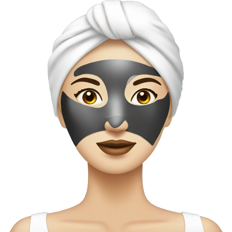 Lady with face mask spa beauty full face relaxing emoji