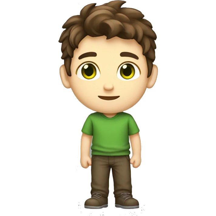 boy brown hair green eyes developer full body emoji