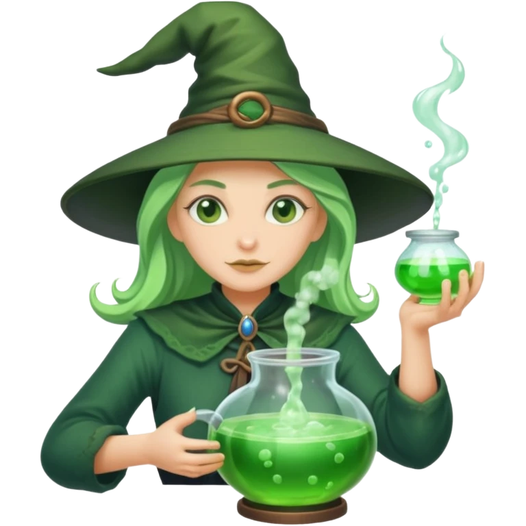 green witch cooking potion emoji