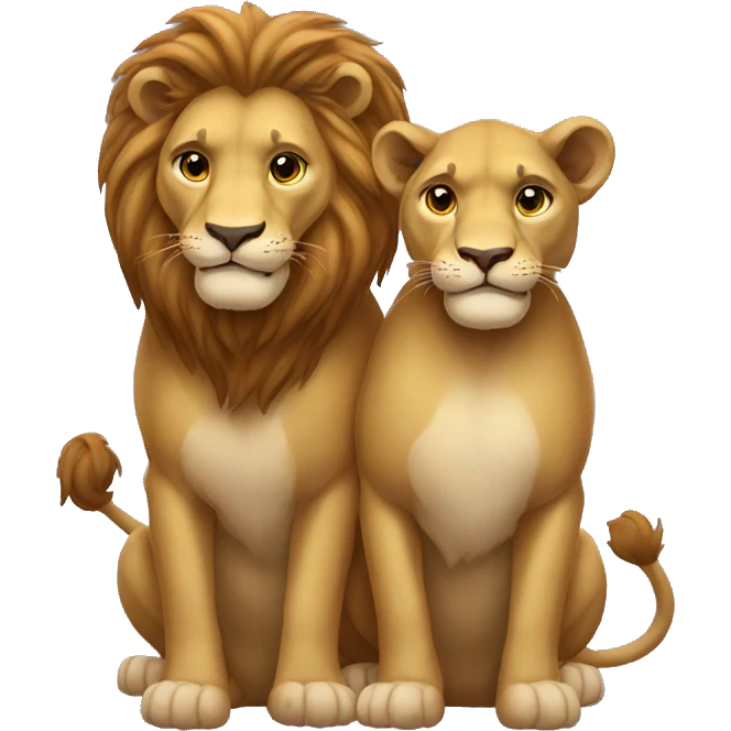 two lions friendship emoji emoji