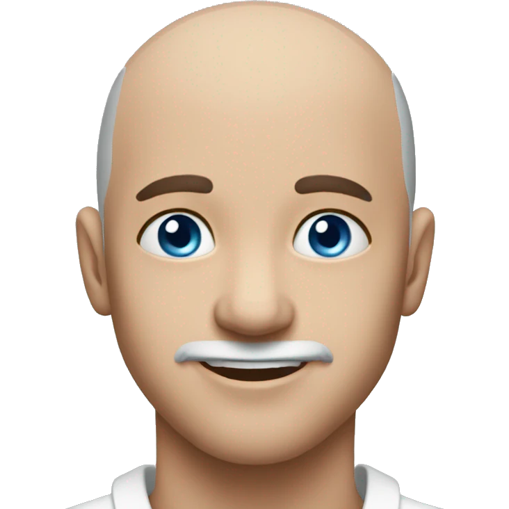 Bald blue eyes hamdsome happy emoji