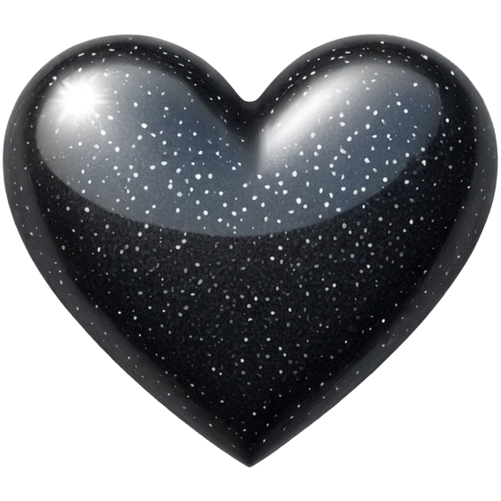 glitter black heart  emoji
