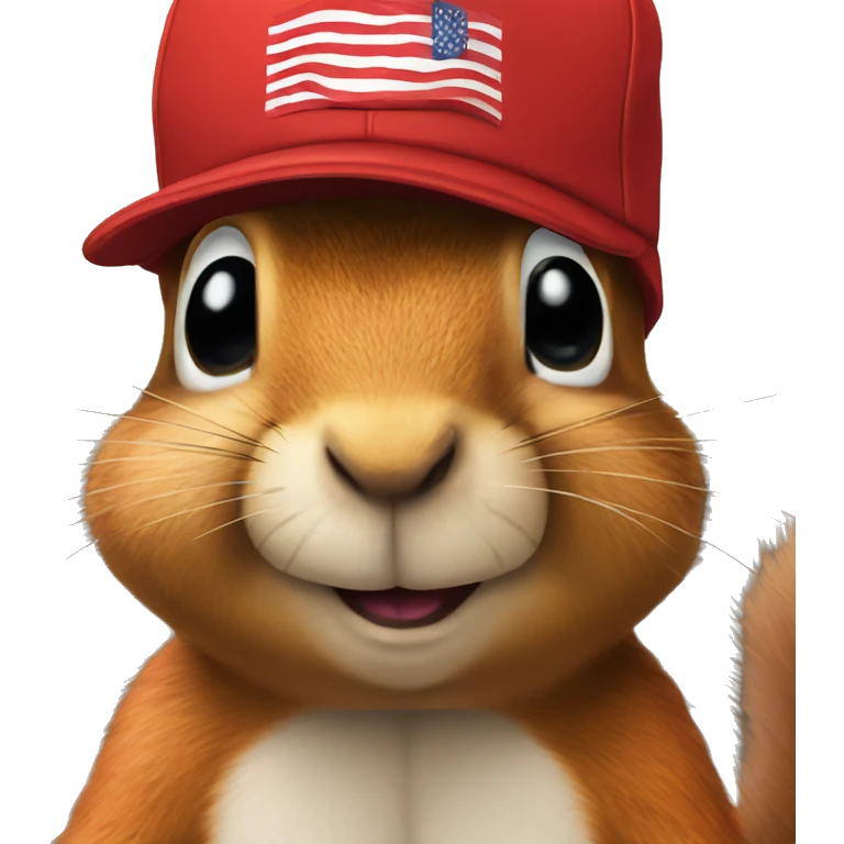 Squirrel wearing trump hat emoji