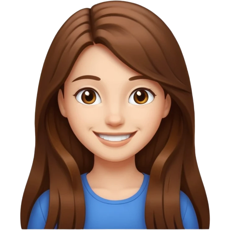 smiling girl with long hair to her waist emoji