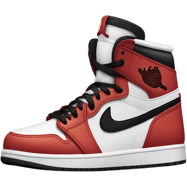 Air jordan 1 red and black  emoji
