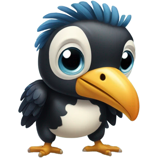 Make me a baby tucano emoji with a happy face emoji