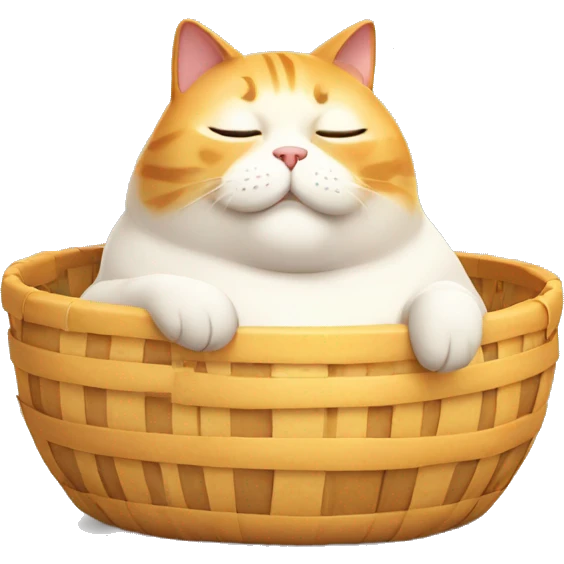 Fat cat sun bathing  emoji