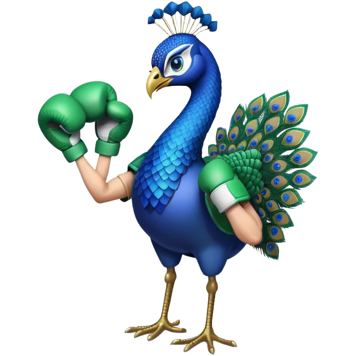 Peacock with boxing gloves emoji