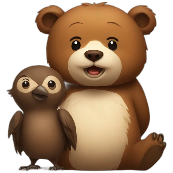 bear and Sparrow Friends emoji