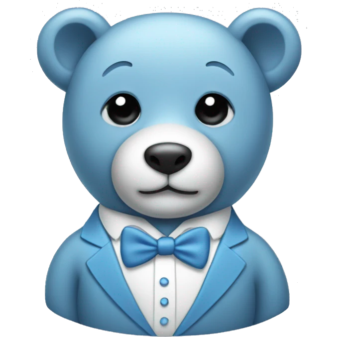 Light blue teddy bear wearing a tuxedo  emoji