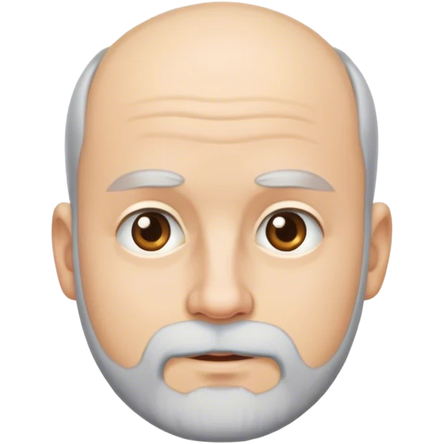 Hombre con barba pequeña y blanca y calvo emoji