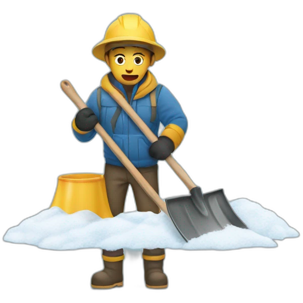 Tired from shovelling snow emoji